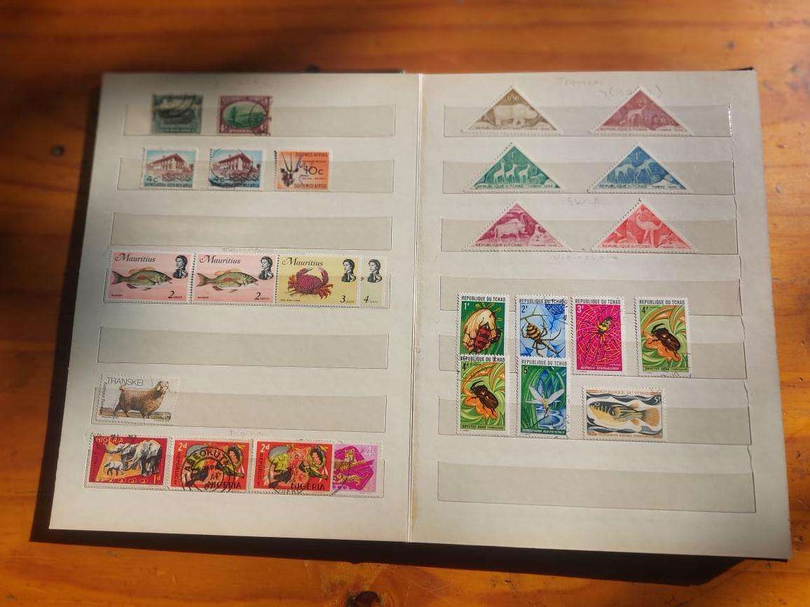 Stamp Album with Black Binding - Vintage 1970s  3rd of 3 Stamp Albums on Auction