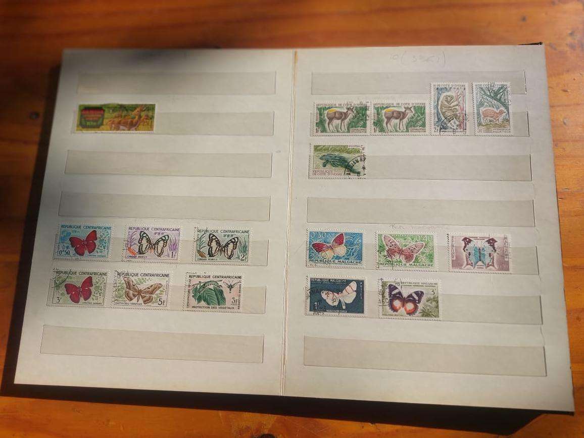 Stamp Album with Black Binding - Vintage 1970s  3rd of 3 Stamp Albums on Auction