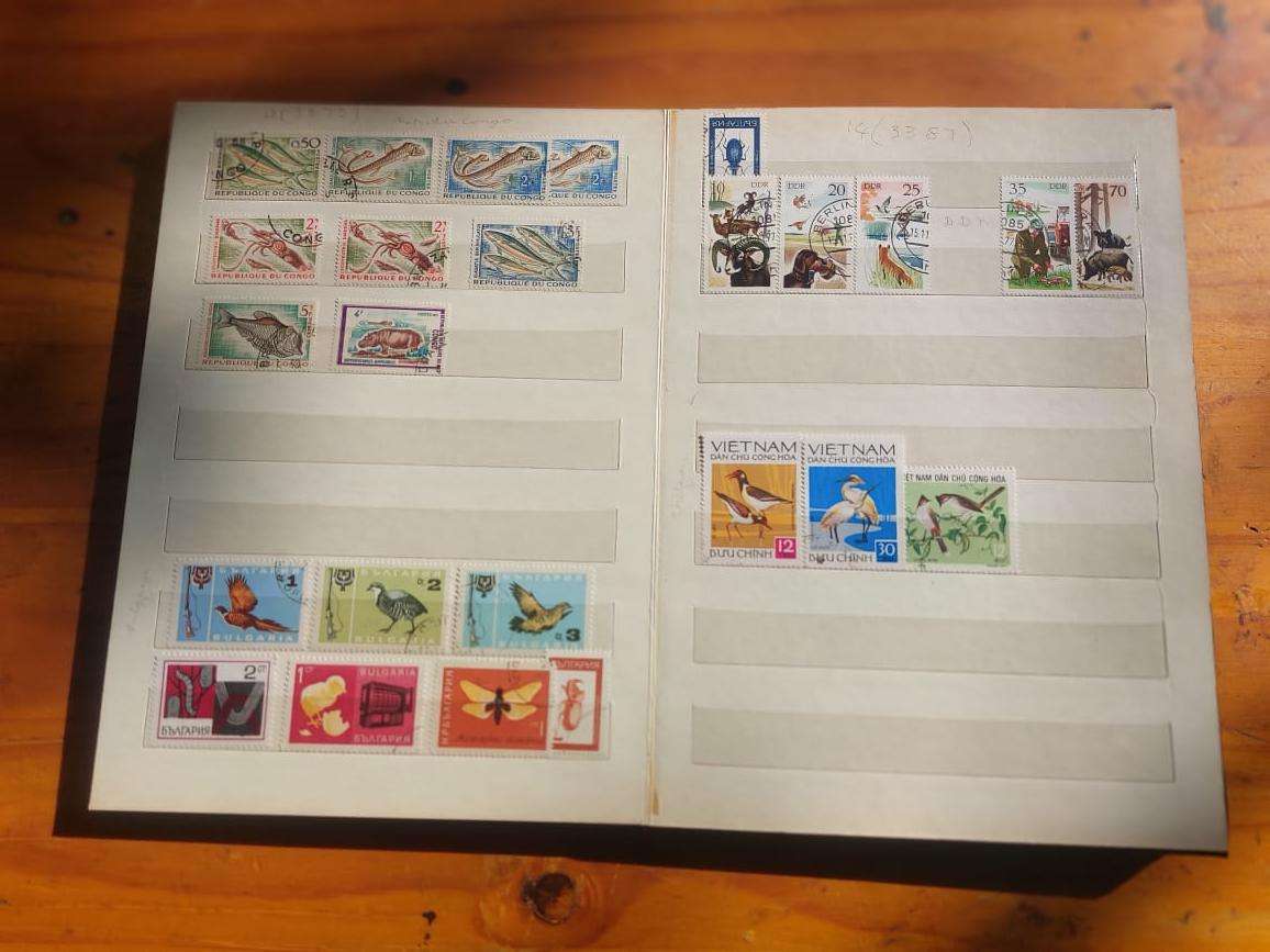 Stamp Album with Black Binding - Vintage 1970s  3rd of 3 Stamp Albums on Auction