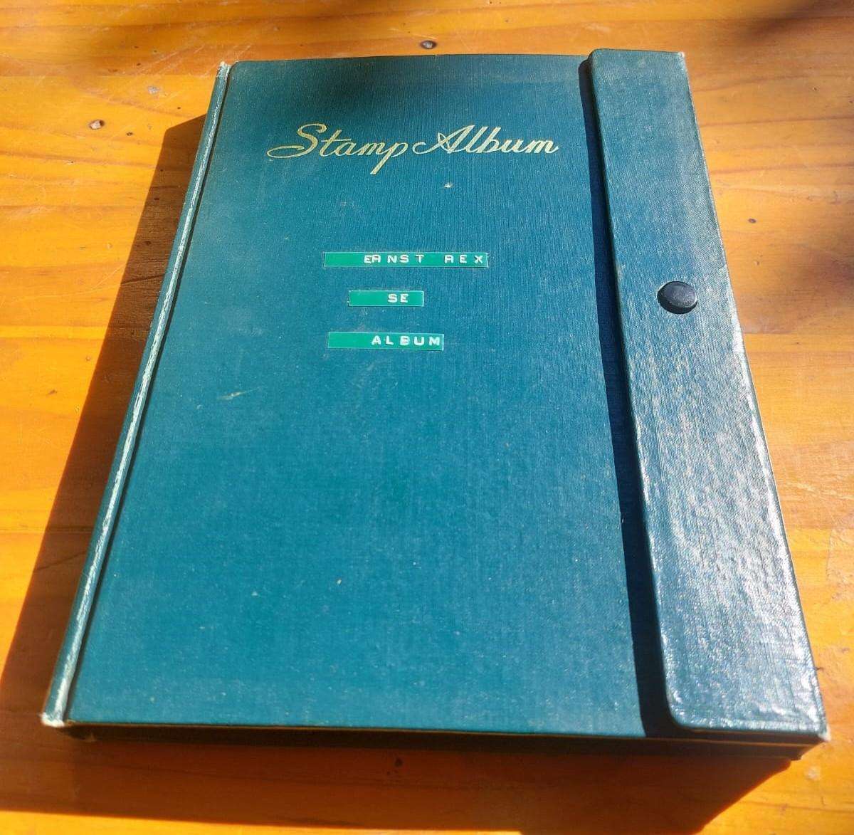 Stamp Album with Green Binding - Vintage 1970s  2nd of 3 Stamp Albums on Auction