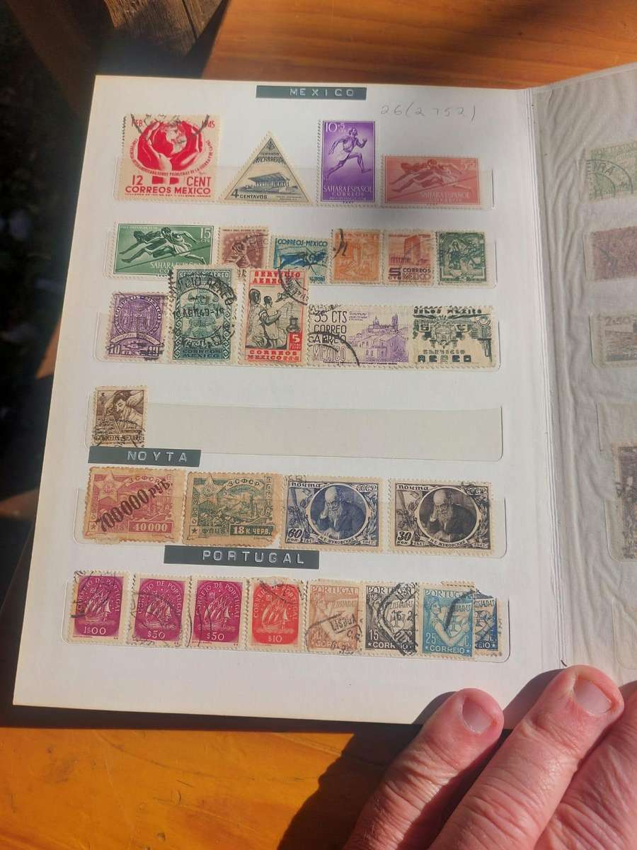 Stamp Album with Red Binding - Vintage 1970s  1st of 3 Stamp Albums on Auction