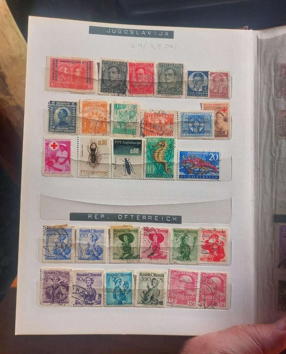 Stamp Album with Red Binding - Vintage 1970s  1st of 3 Stamp Albums on Auction