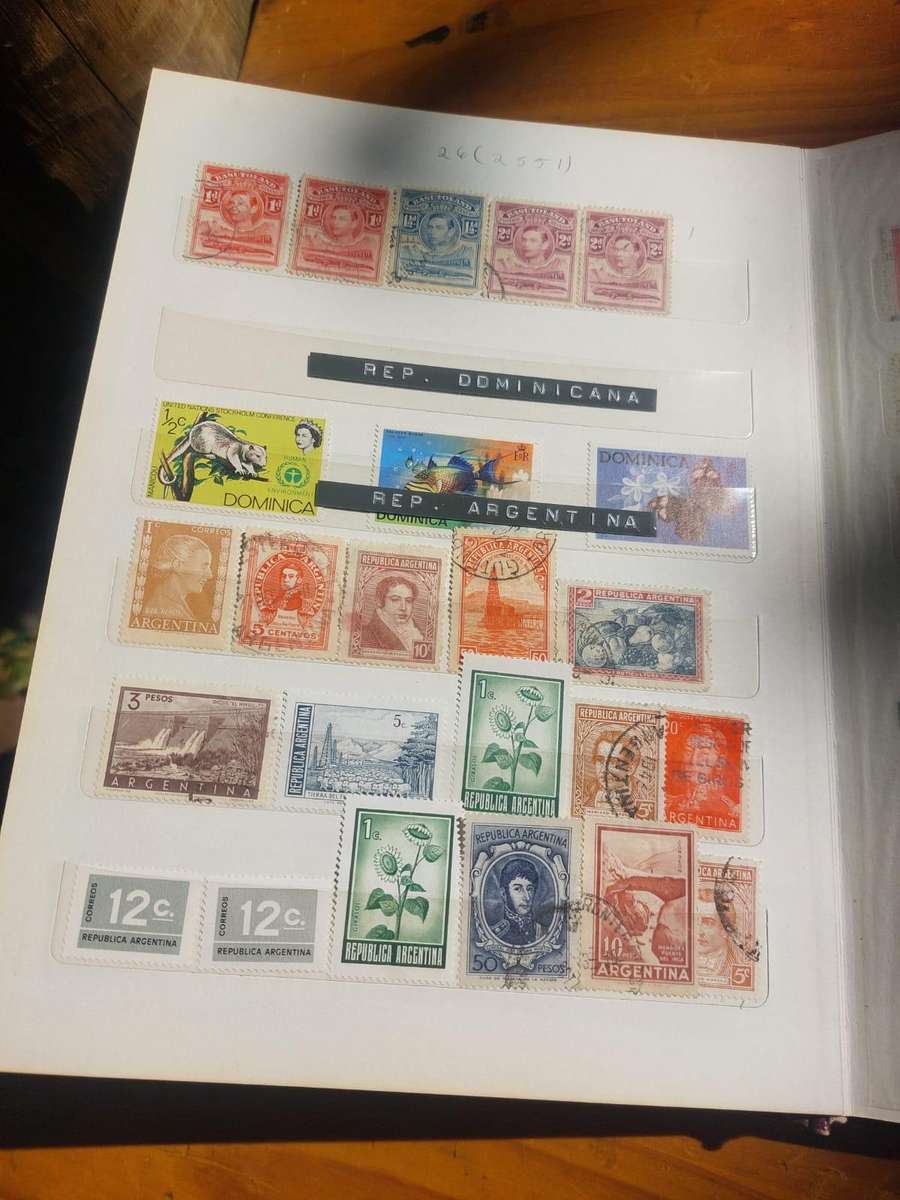 Stamp Album with Red Binding - Vintage 1970s  1st of 3 Stamp Albums on Auction