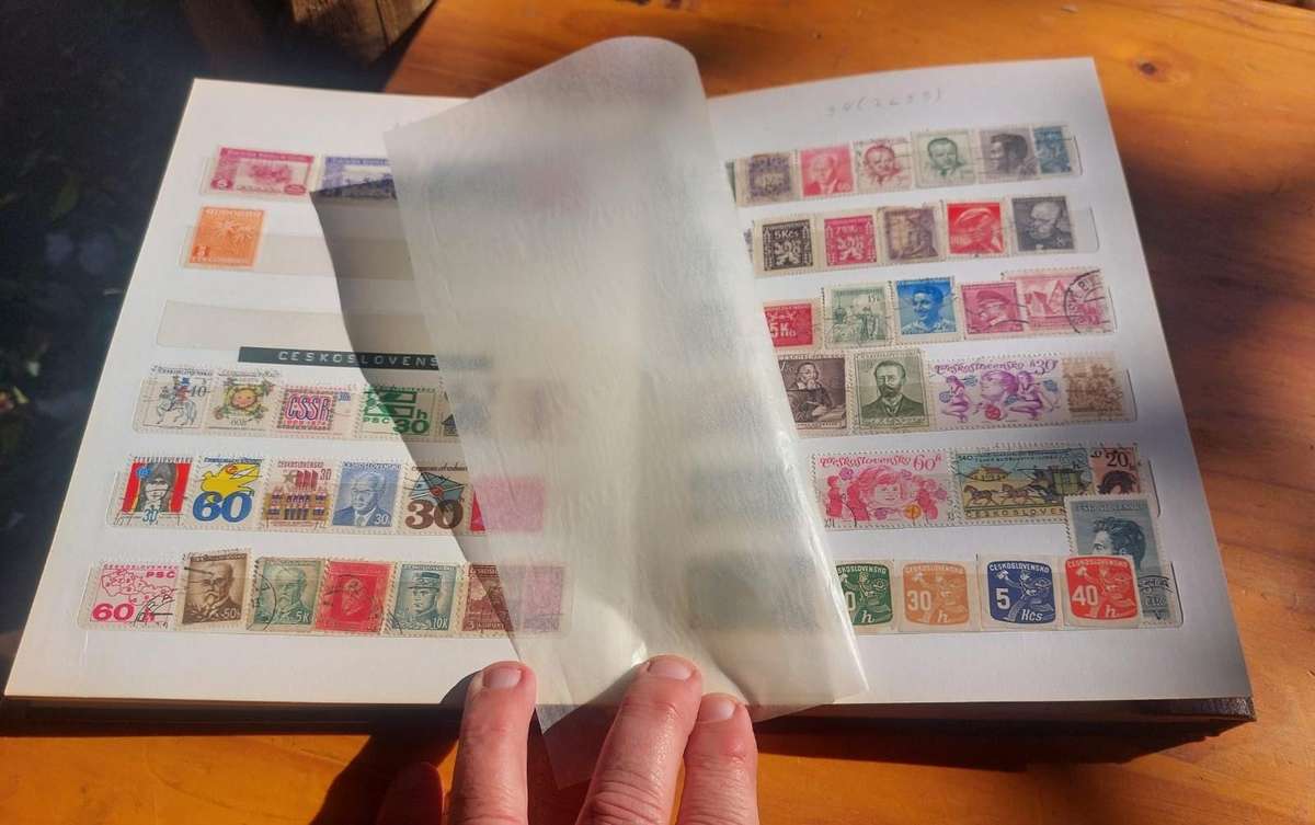 Stamp Album with Red Binding - Vintage 1970s  1st of 3 Stamp Albums on Auction