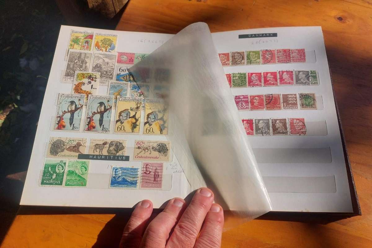 Stamp Album with Red Binding - Vintage 1970s  1st of 3 Stamp Albums on Auction