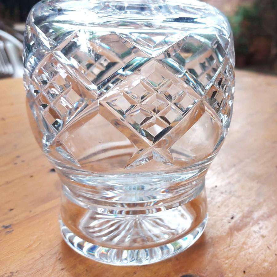 Stuart England (Royal Warrant) Crystal Diamond Cut Decanter Bell Shaped with Acid Etched Mark