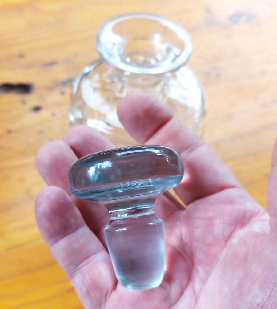 Stuart England (Royal Warrant) Crystal Diamond Cut Decanter Bell Shaped with Acid Etched Mark