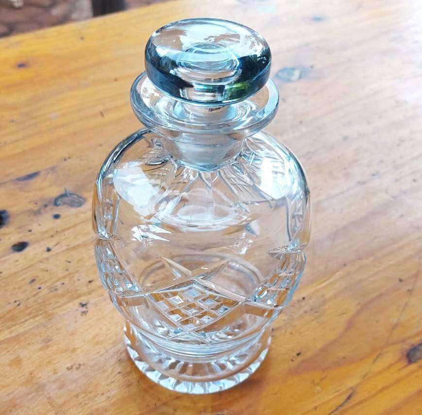 Stuart England (Royal Warrant) Crystal Diamond Cut Decanter Bell Shaped with Acid Etched Mark