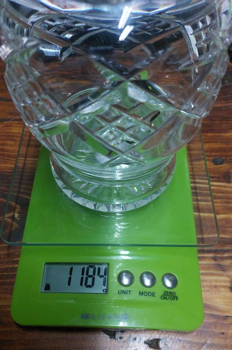 Stuart England (Royal Warrant) Crystal Diamond Cut Decanter Bell Shaped with Acid Etched Mark
