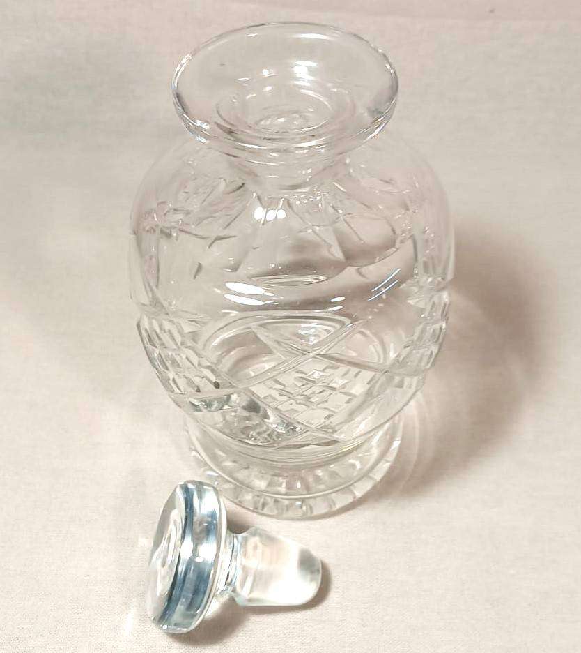 Stuart England (Royal Warrant) Crystal Diamond Cut Decanter Bell Shaped with Acid Etched Mark