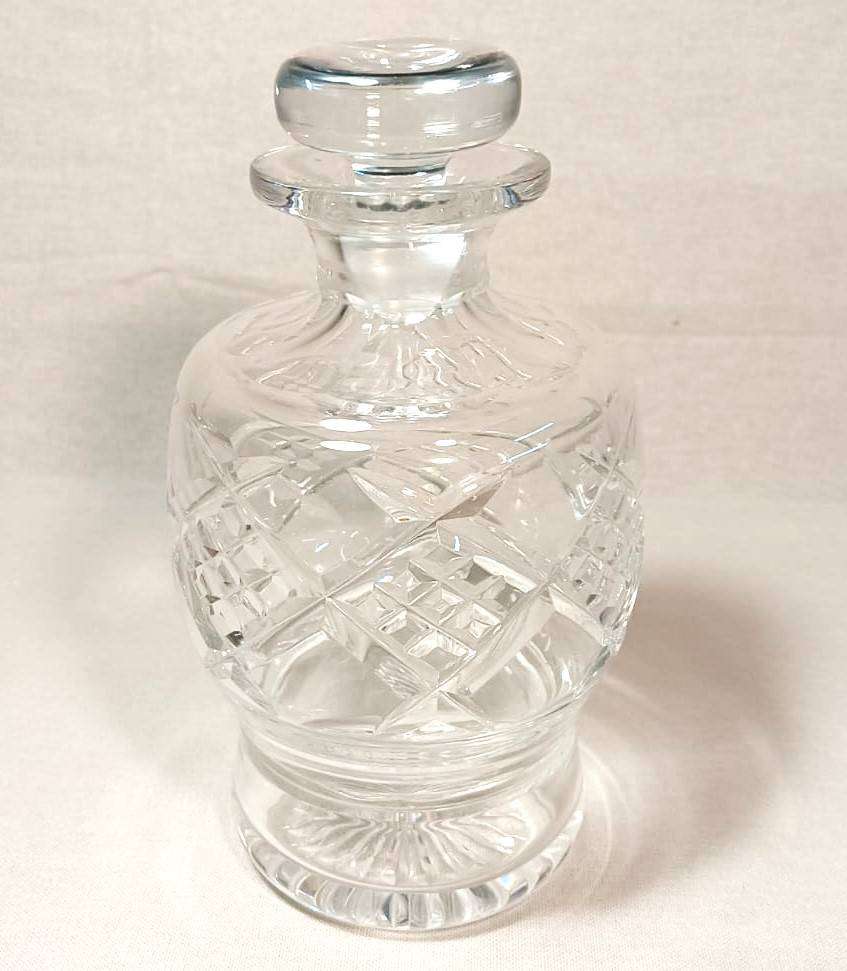 Stuart England (Royal Warrant) Crystal Diamond Cut Decanter Bell Shaped with Acid Etched Mark