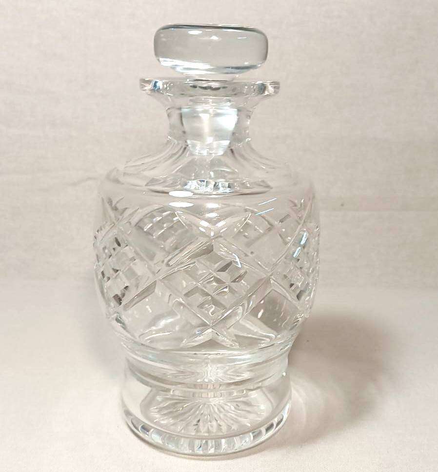 Stuart England (Royal Warrant) Crystal Diamond Cut Decanter Bell Shaped with Acid Etched Mark