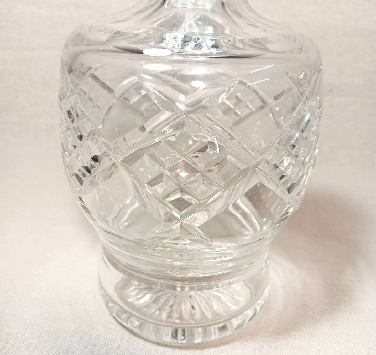 Stuart England (Royal Warrant) Crystal Diamond Cut Decanter Bell Shaped with Acid Etched Mark