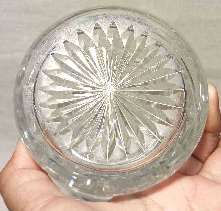 Stuart England (Royal Warrant) Crystal Diamond Cut Decanter Bell Shaped with Acid Etched Mark
