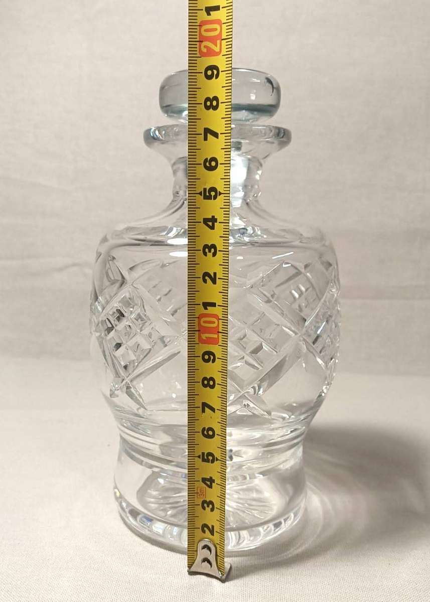 Stuart England (Royal Warrant) Crystal Diamond Cut Decanter Bell Shaped with Acid Etched Mark