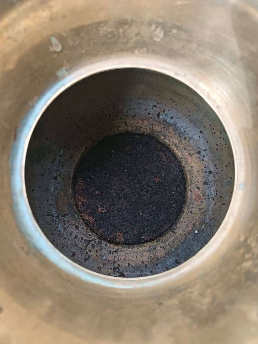 Vintage Copper and Brass Union Pacific Railroad Embossed Spittoon  Weighted Disc on Inside