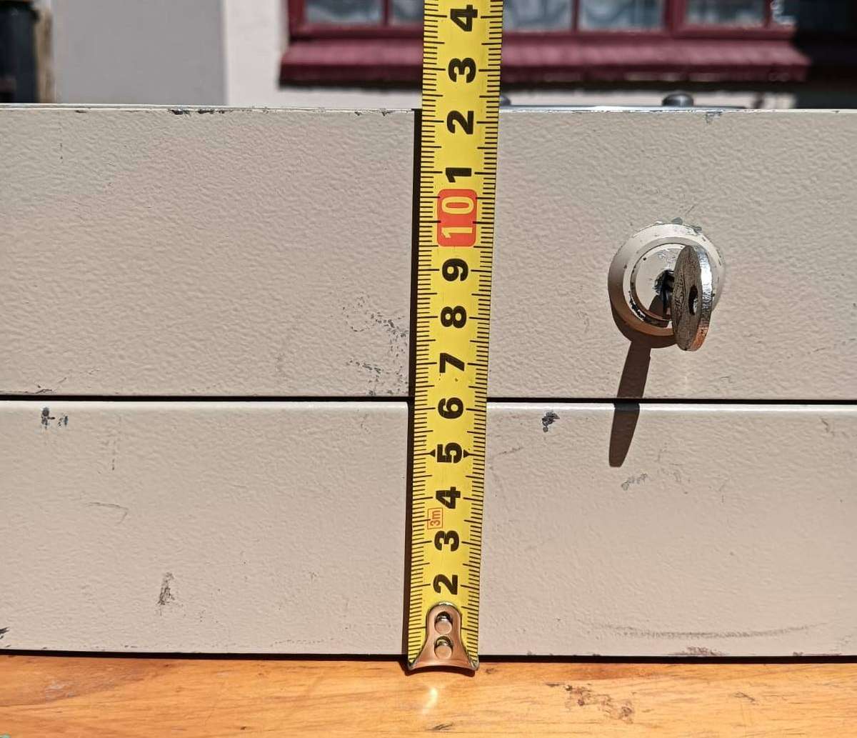 Vintage 1960s Portable Metal Money Box with Drawers (one half hidden) and Key Heavy 4.8kg