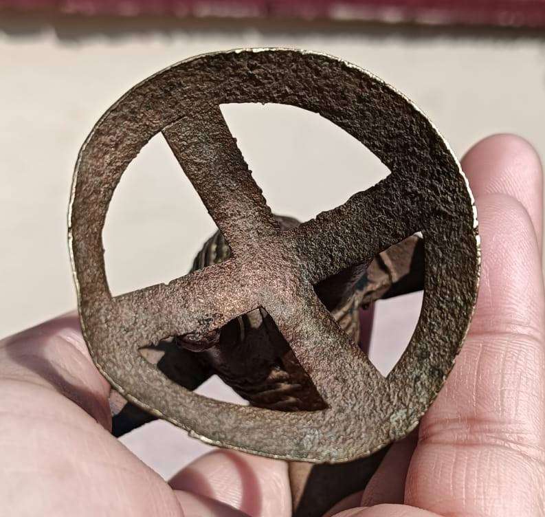 Antique Bronze Dhokra Kondh Tribal (West Bengal) Peacock Totem Statue Small 9cm High