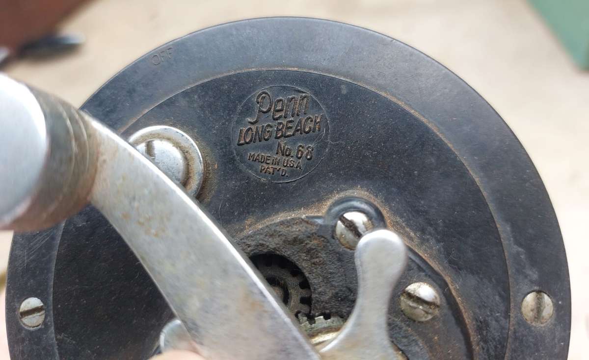 Vintage 1960s Penn No 68 Long Beach Metal Fishing Reel for Salt Water and Light Game Fishing