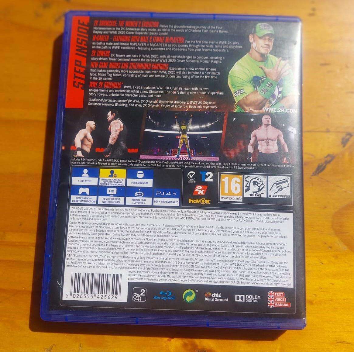 W2K20 Wresling Sony Playstation 4 Video Game