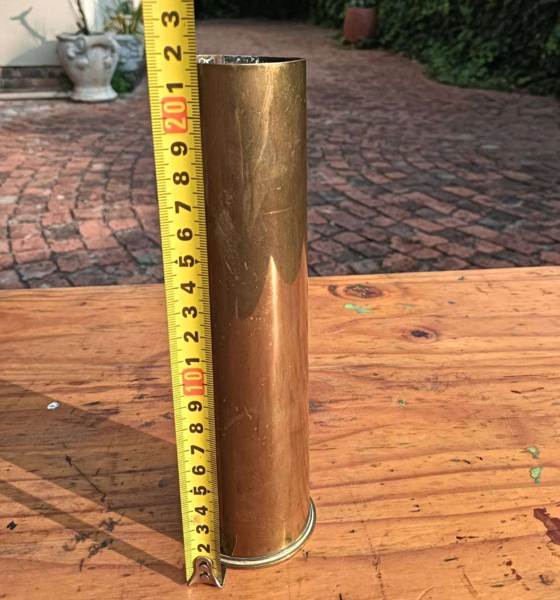 Cutdown British 1917 QF 3-Pounder Mark III Gun Brass Shell Casing