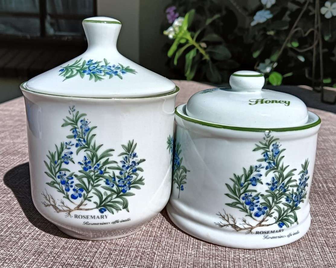 WIESENTHAL GERMANY HERB GARDEN ROSEMARY PORCELAIN CONTAINERS