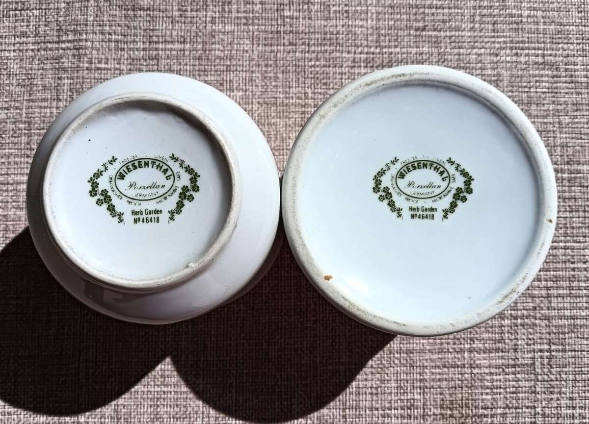 WIESENTHAL GERMANY HERB GARDEN ROSEMARY PORCELAIN CONTAINERS