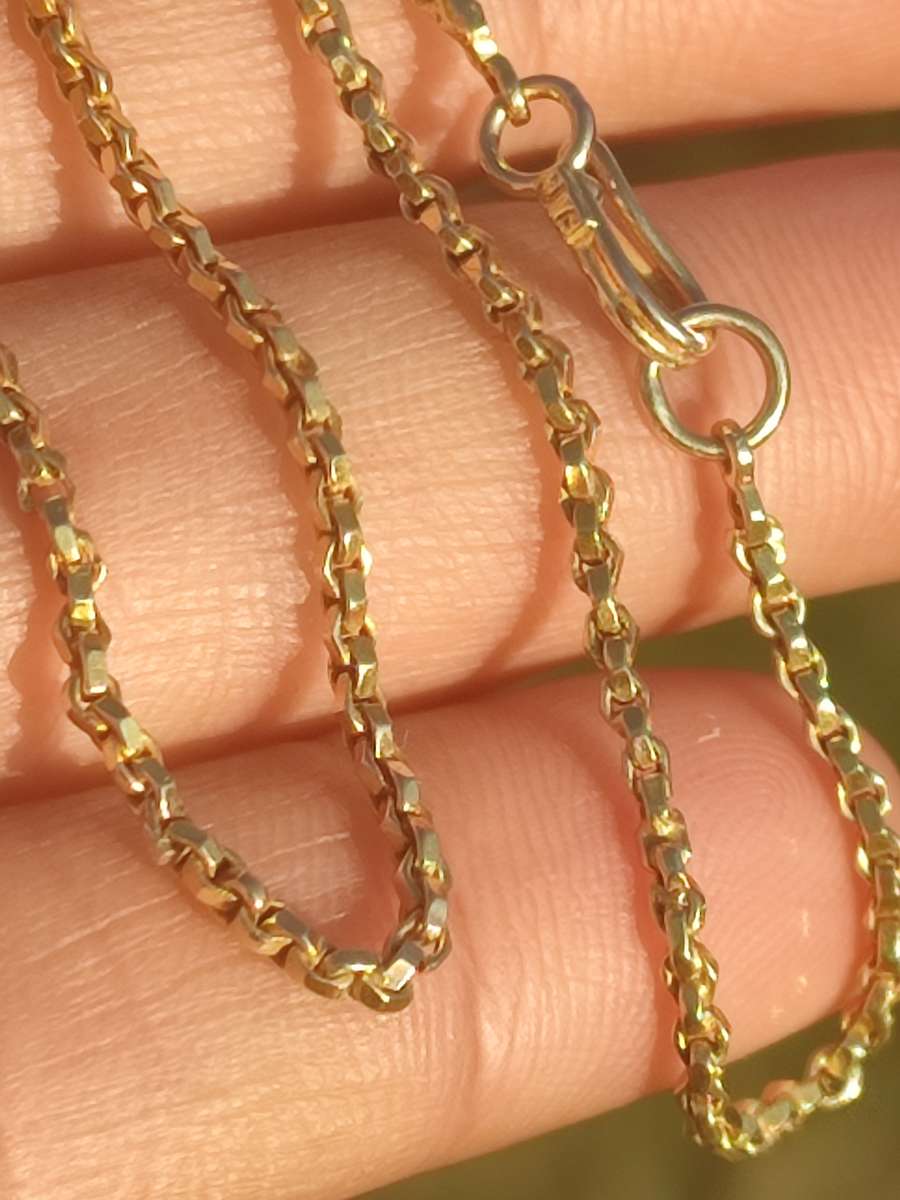 Vintage 9ct Gold Unusual Strong Link Chain