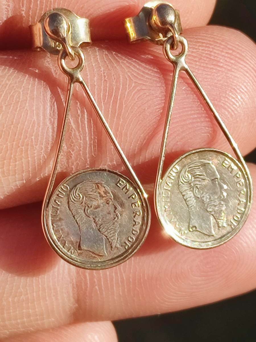 9ct Gold Imperio Drop Coin Earrings