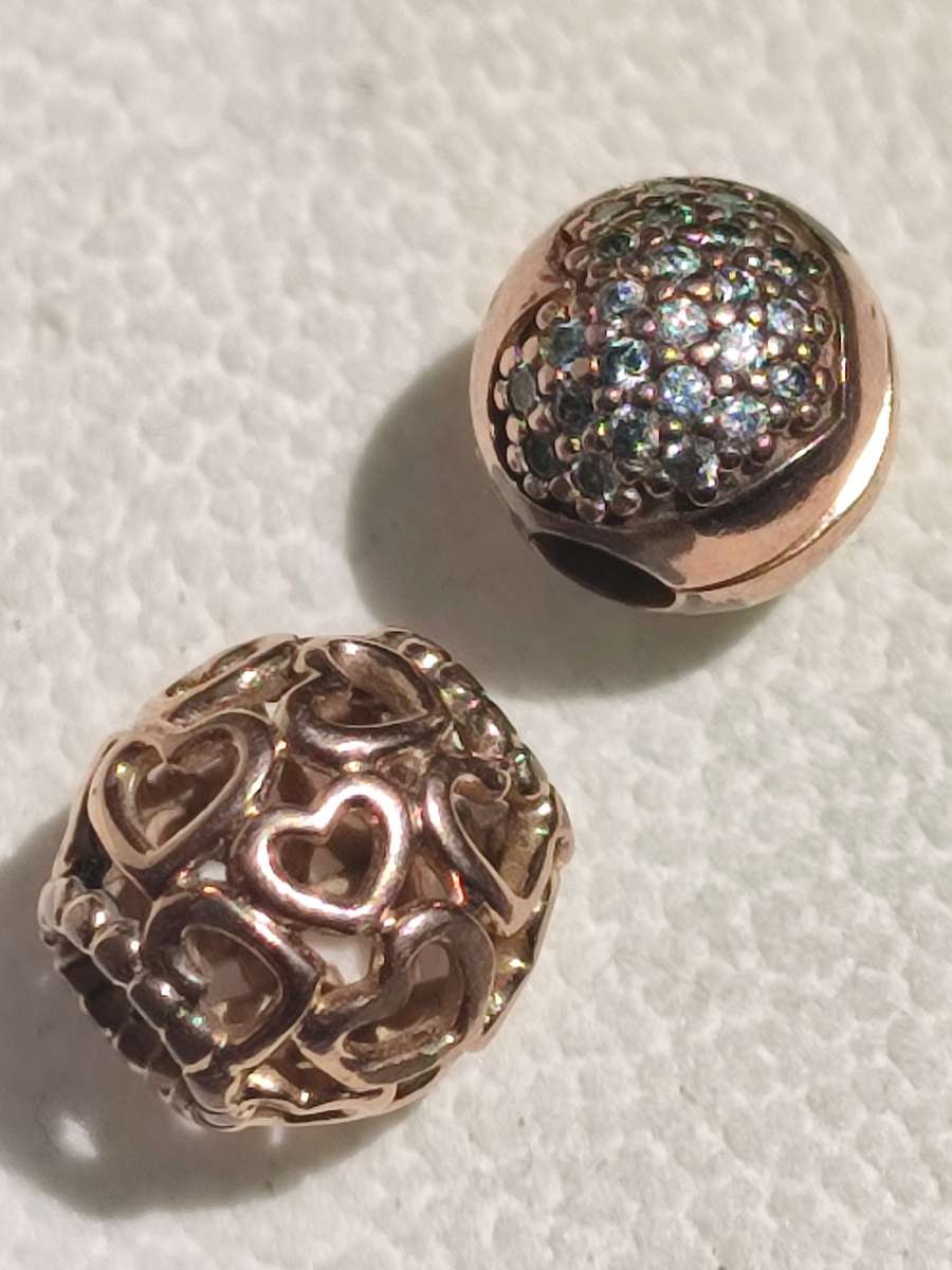 2 Pandora Rose Gold Charms