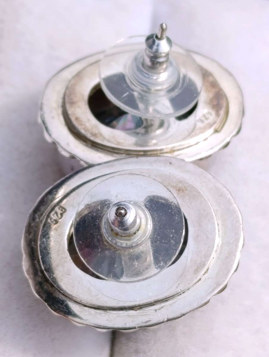 Vintage Sterling Mystic Topaz Large Earrings