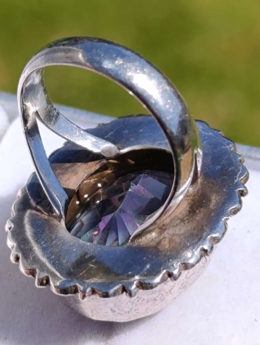 Sterling Vintage Mystic Topaz Ring