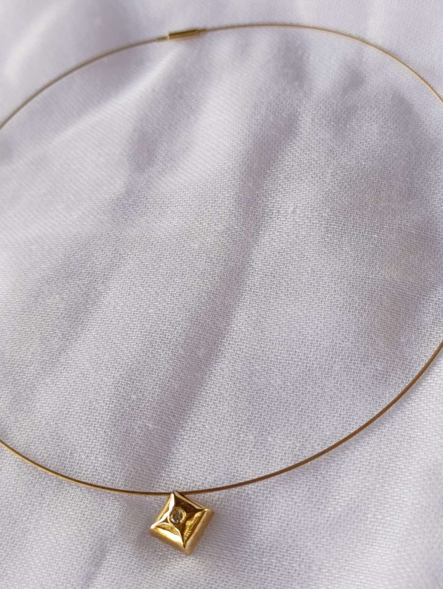 Antique 9ct Gold Diamond Cable Necklace