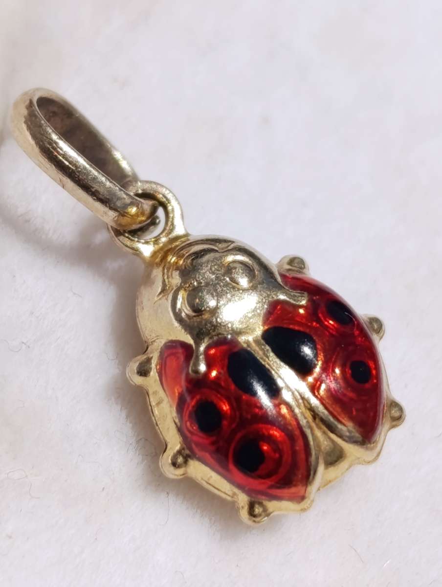 Rare 9ct Gold Ladybug Pendant/ Charm