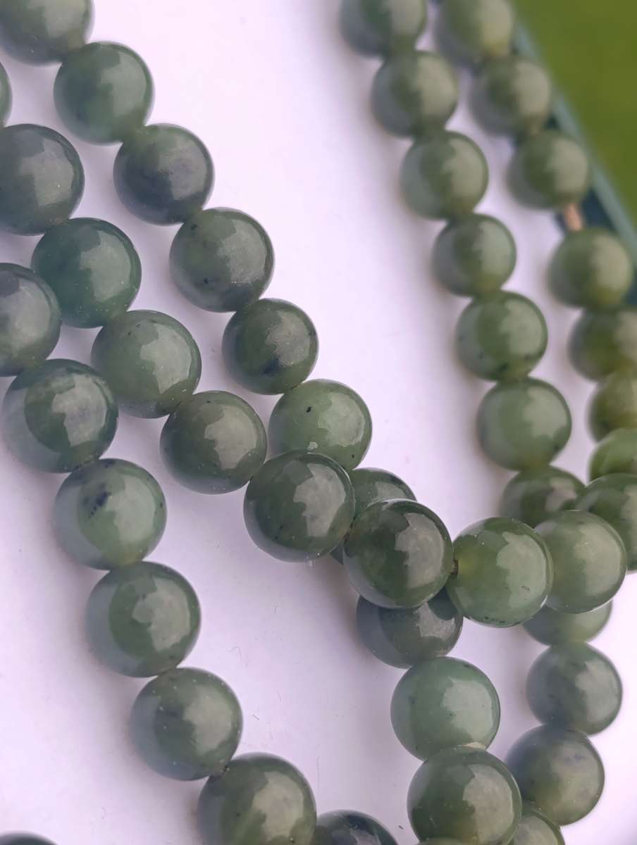 Vintage Jade Extra long Sterling Necklace