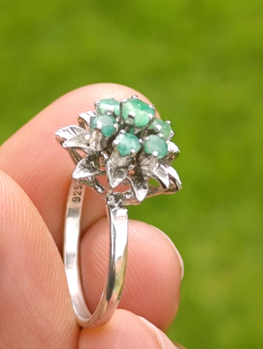 Estate Emerald Crown Princess Ring
