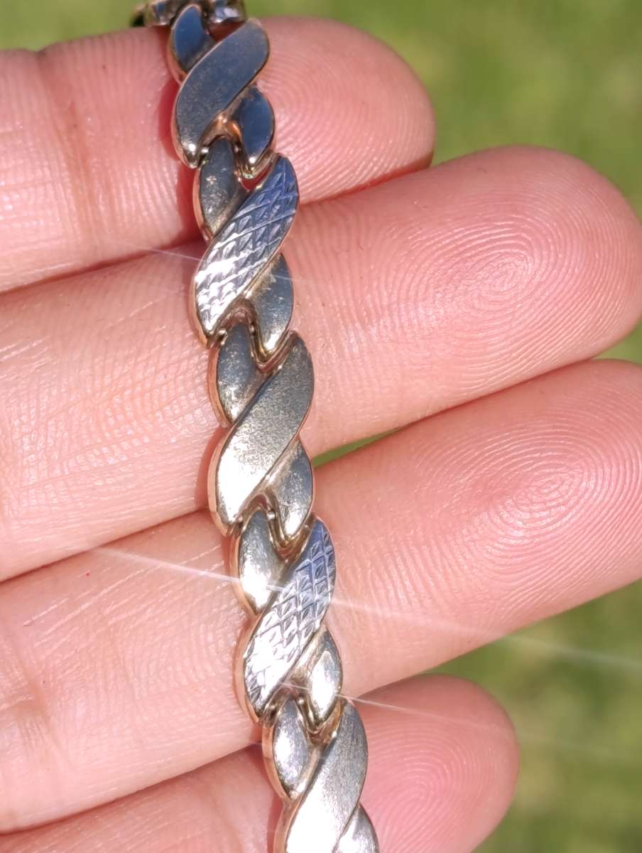 9ct Gold & Sterling Vintage Bracelet