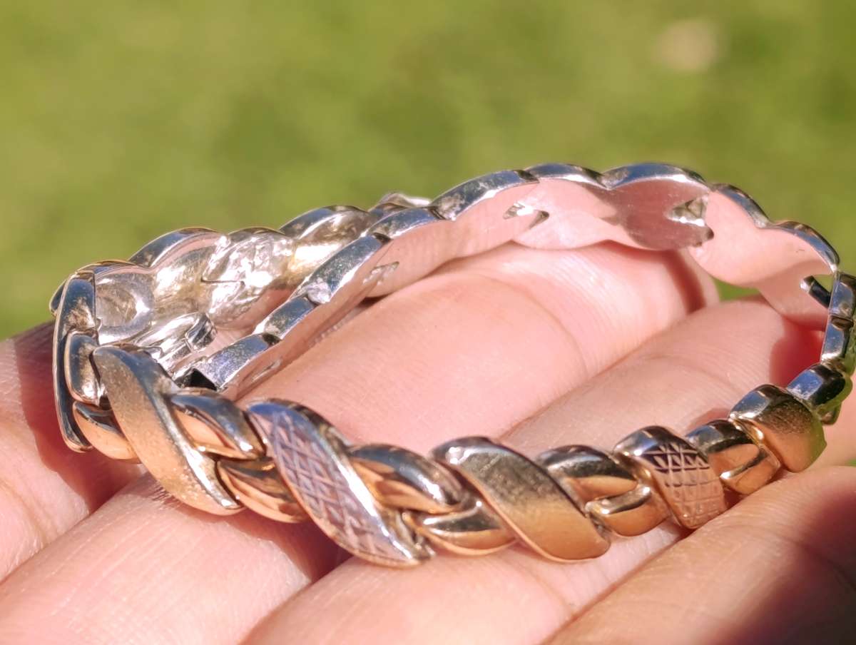 9ct Gold & Sterling Vintage Bracelet