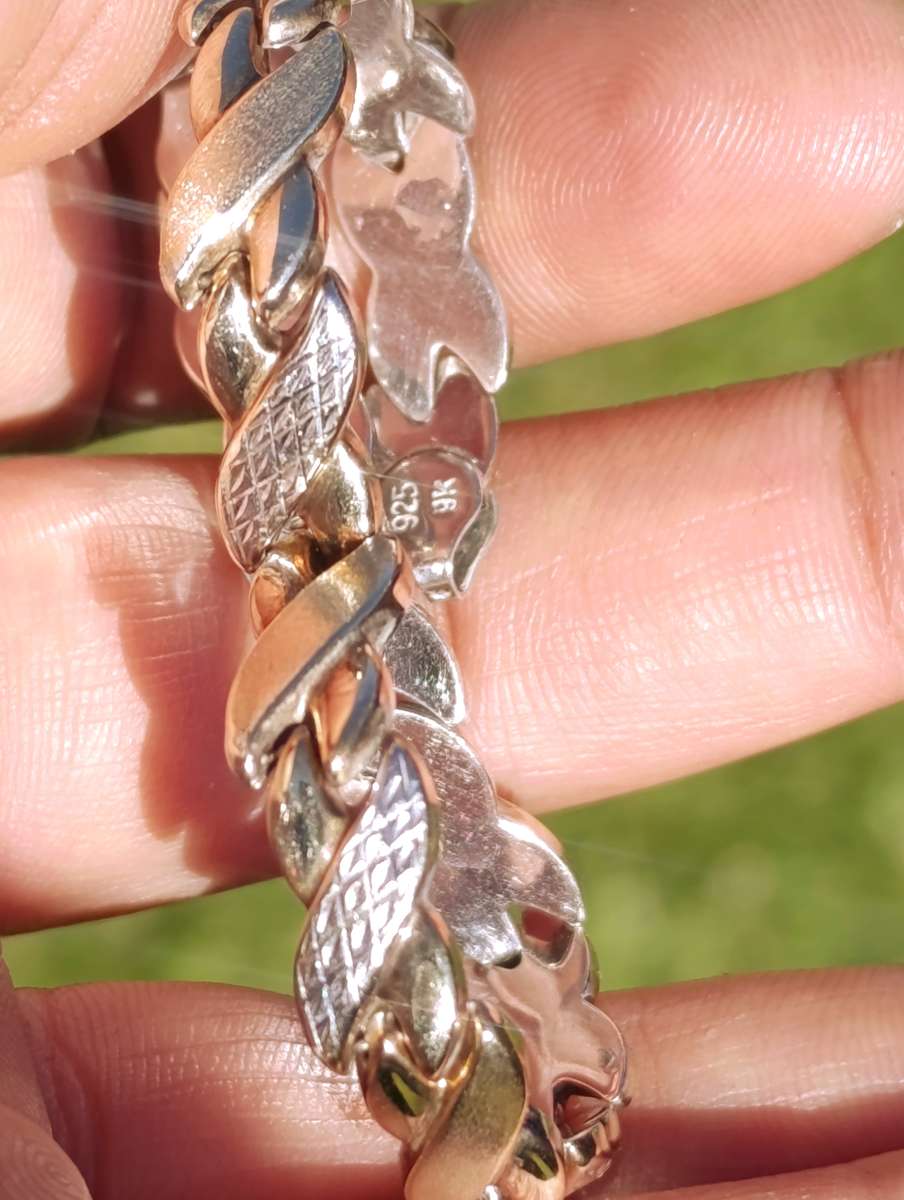 9ct Gold & Sterling Vintage Bracelet