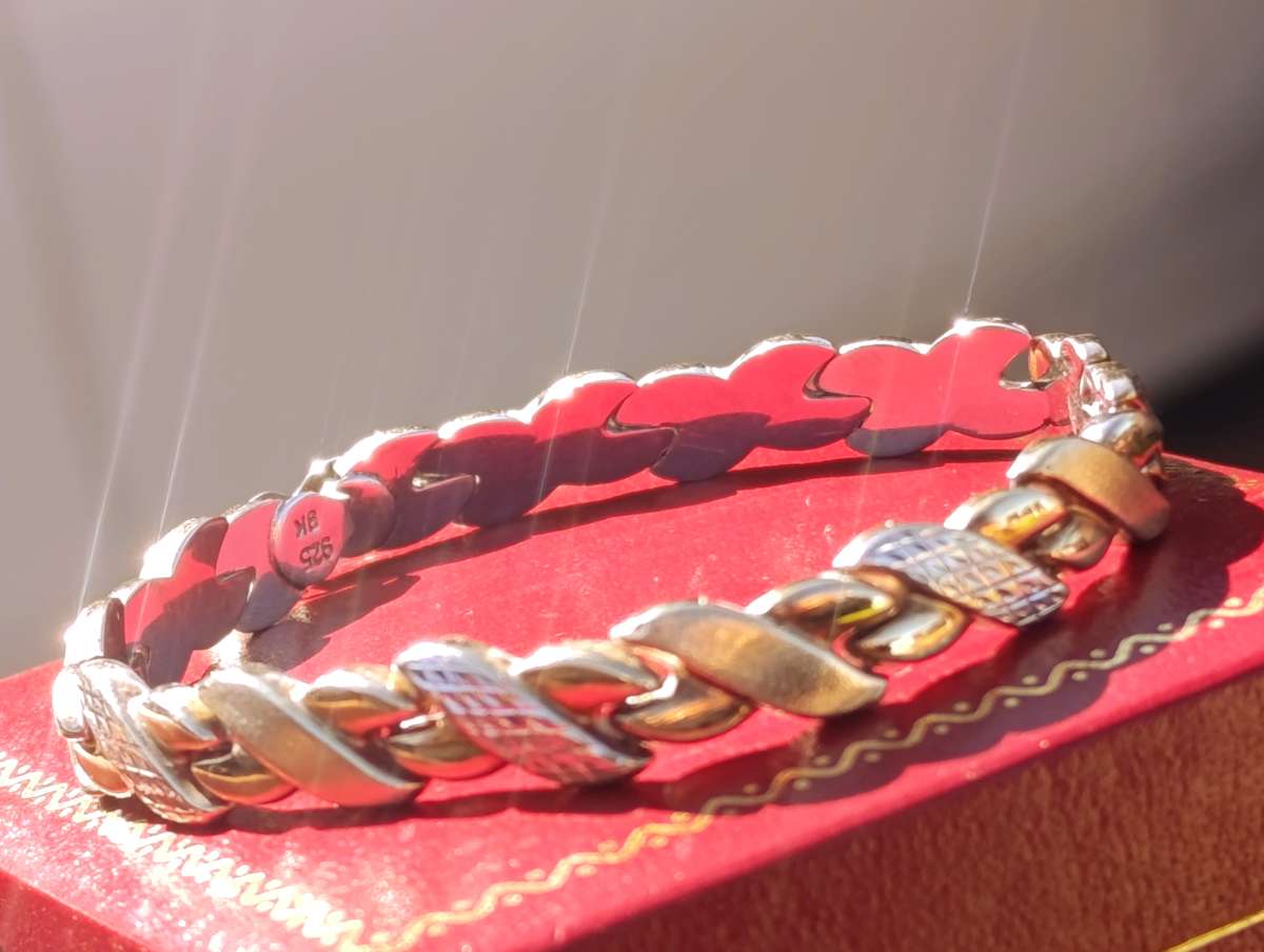 9ct Gold & Sterling Vintage Bracelet