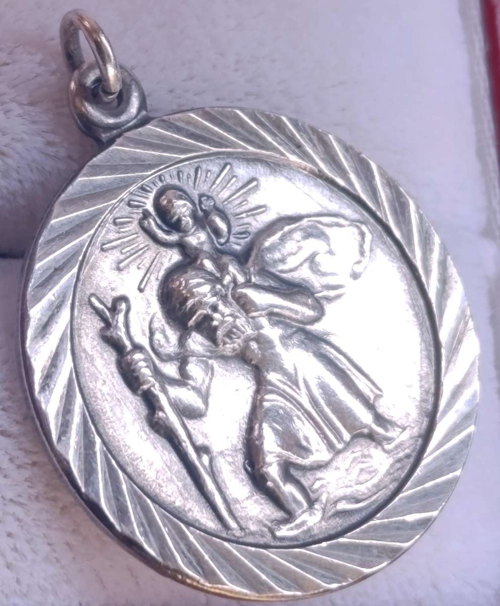 Hallmarked Large St.Christopher Pendant