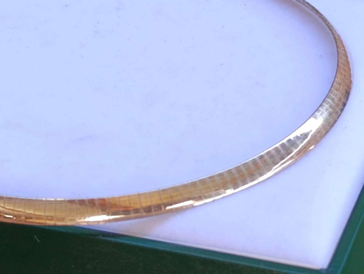 Vintage 1/12 10K Gold Flat Snake Necklace