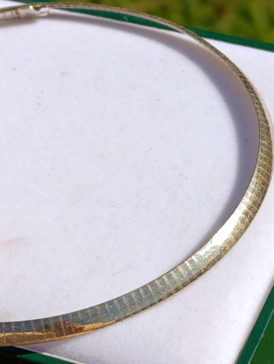 Vintage 1/12 10K Gold Flat Snake Necklace
