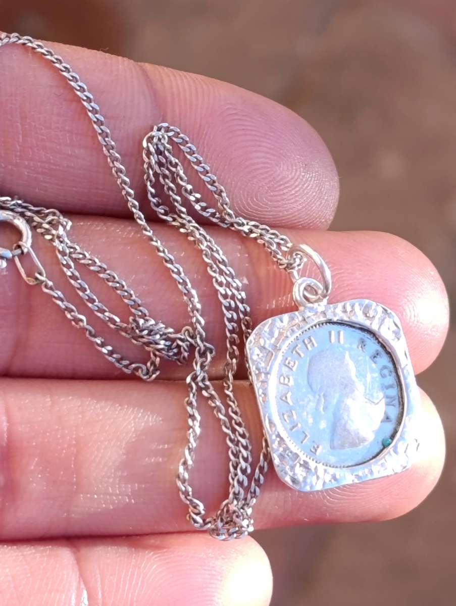 Vintage Sterling Tickey Pendant Set