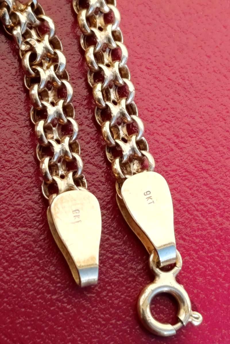 9ct Gold 4MM Double Rolo Vintage Bracelet