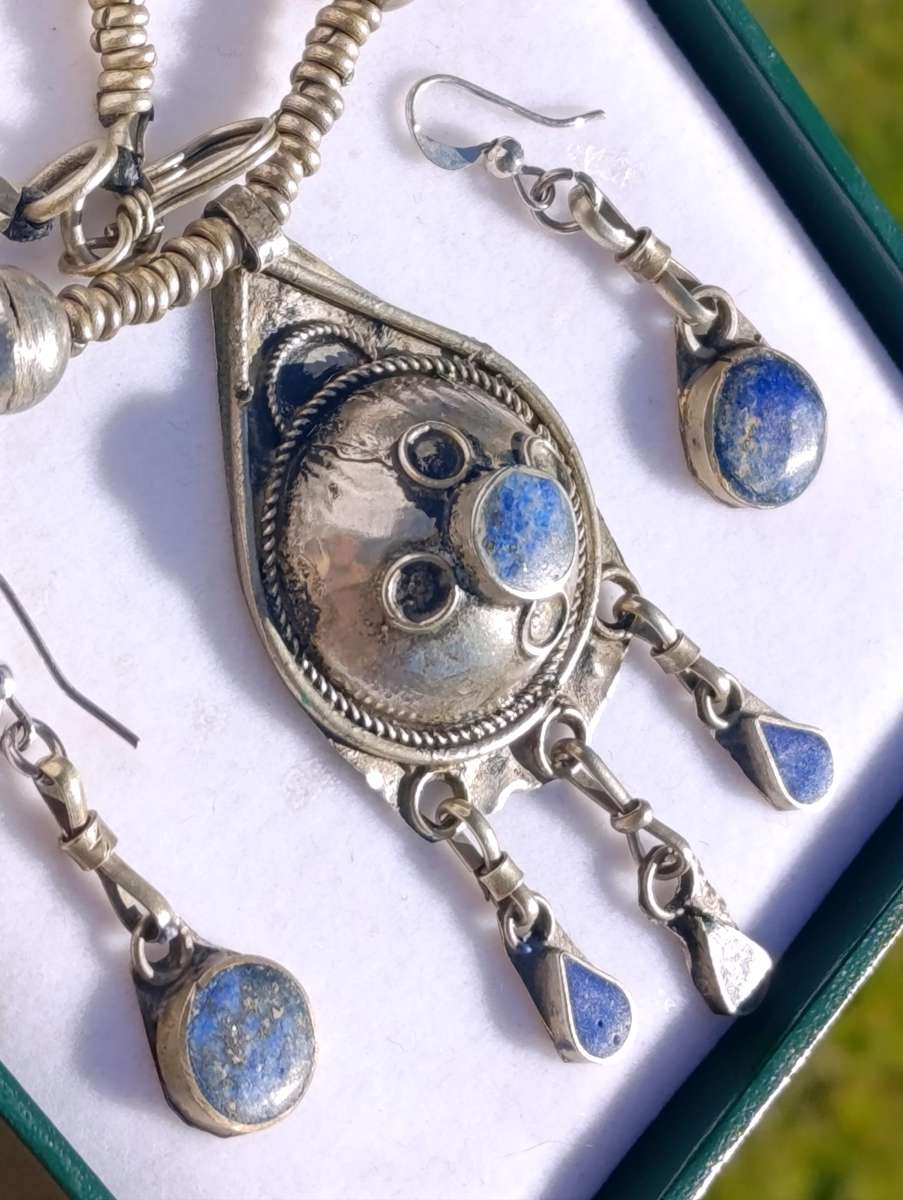 Vintage Lapis Lazuli Tribal Necklace Set