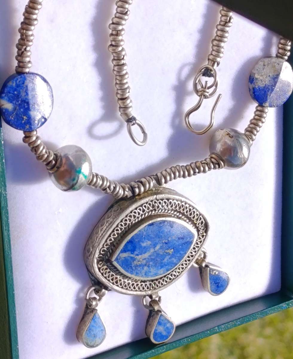 Vintage Tribal Lapis Lazuli Necklace