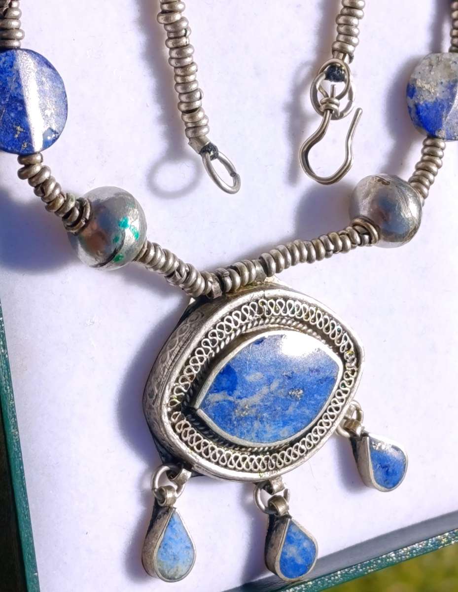 Vintage Tribal Lapis Lazuli Necklace