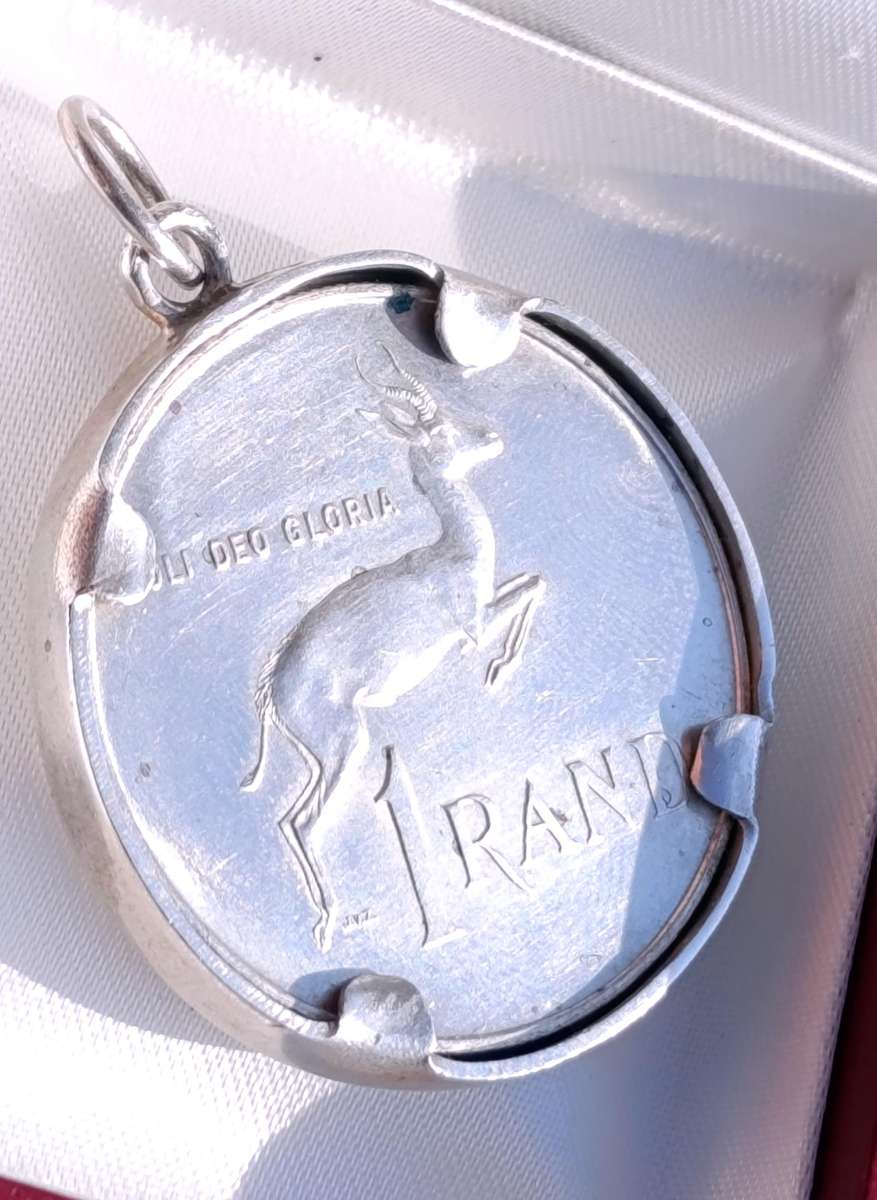 Rare 1966 SA R1 Coin Sterling Pendant
