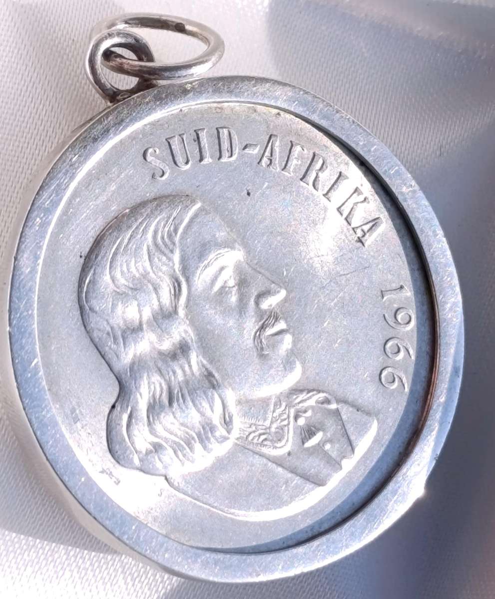 Rare 1966 SA R1 Coin Sterling Pendant